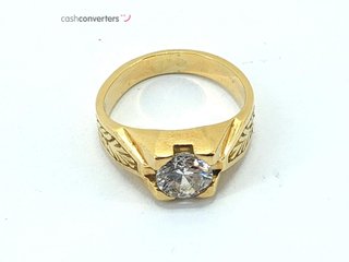 anillo oro 18k con piedra con circonita