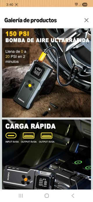 Arrancador y Compresor de Baterías Katoroe nuevo p