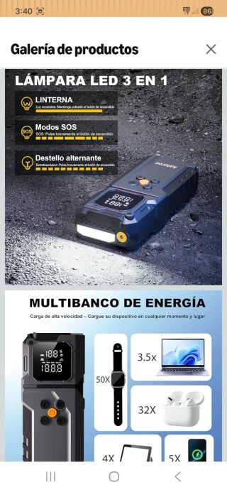 Arrancador y Compresor de Baterías Katoroe nuevo p