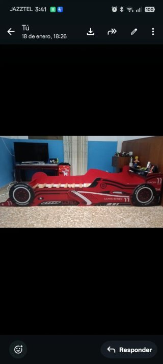Cama Coche de Carreras Roja