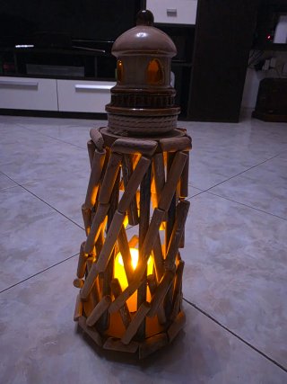 Lampada Farò Ceramica e Legno Rustico