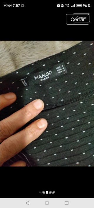 Vestido Mango Negro Lunares Blancos