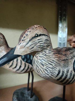 Set de 2 pájaros tallados en madera