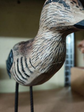 Set de 2 pájaros tallados en madera