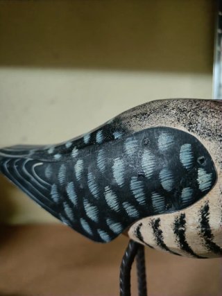 Set de 2 pájaros tallados en madera