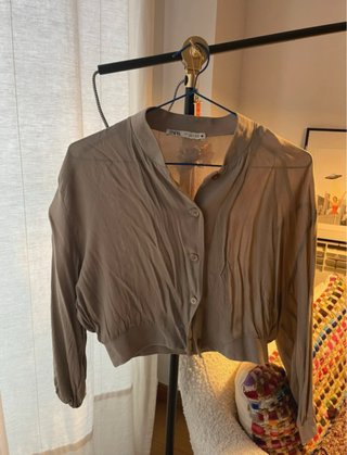 Camisa Zara gris talla S