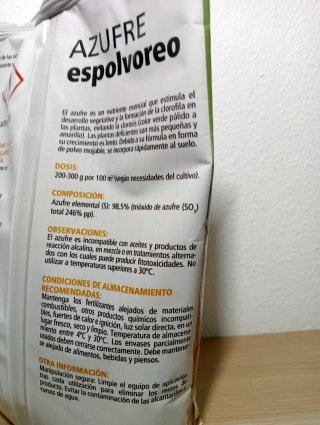 Azufre espolvoreo Fertiberia Jardín