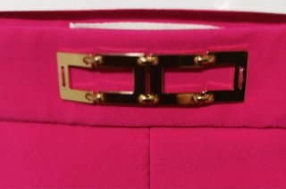 Pantaloni Elisabetta Franchi rosa con fibbia oro