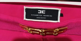 Pantaloni Elisabetta Franchi rosa con fibbia oro