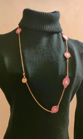 Collana Ops! nuova oro e fucsia