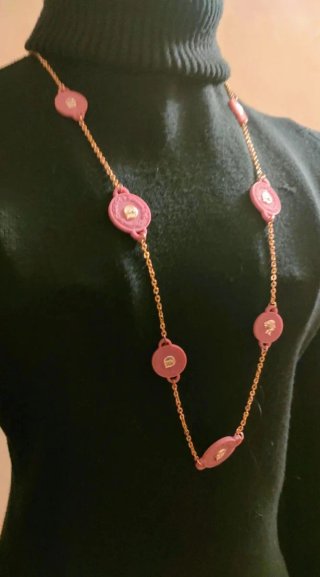 Collana Ops! nuova oro e fucsia