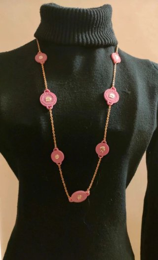 Collana Ops! nuova oro e fucsia
