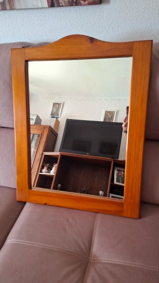 Espejo de Madera Marrón