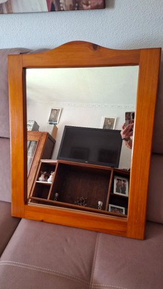 Espejo de Madera Marrón