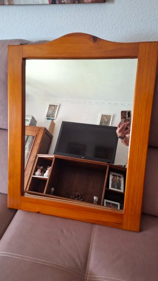 Espejo de Madera Marrón