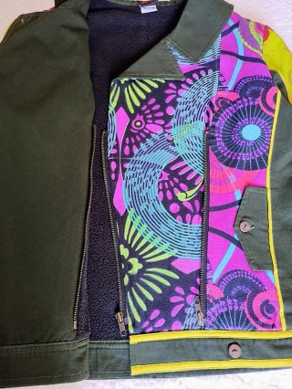 Chaqueta Bomber Étnica Psicodélica Multicolor