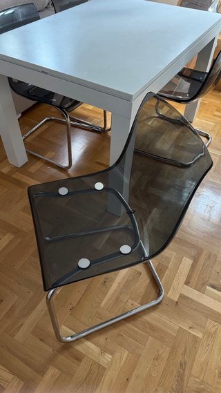 Mesa extensible blanca + 4 sillas ikea