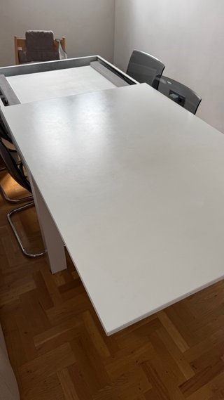 Mesa extensible blanca + 4 sillas ikea