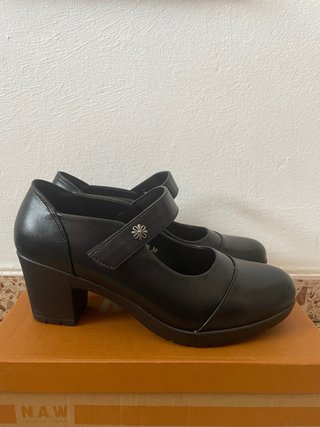 Zapatos Mary Jane Tacón Negro