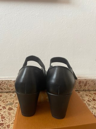 Zapatos Mary Jane Tacón Negro