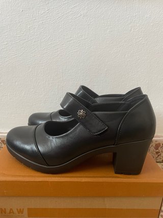 Zapatos Mary Jane Tacón Negro