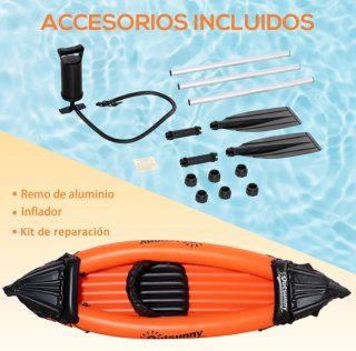 Kayak hinchable Outsunny 1 persona + remo