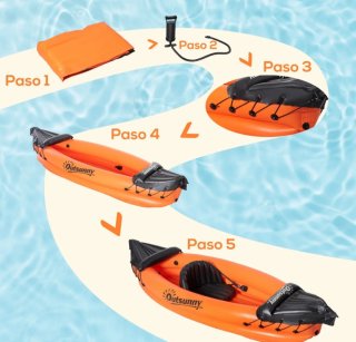 Kayak hinchable Outsunny 1 persona + remo