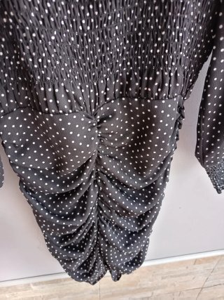 Vestido Zara Negro Lunares