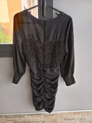 Vestido Zara Negro Lunares