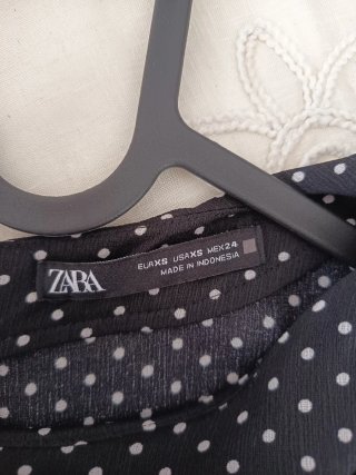 Vestido Zara Negro Lunares