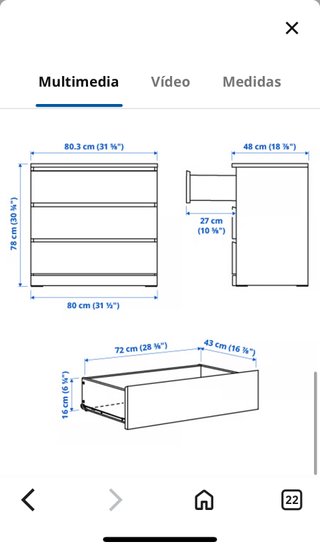 2 Cómodas Malm Ikea Blancas