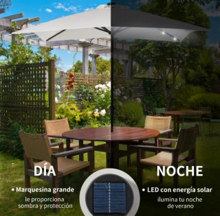 Parasol terraza luz LED exterior