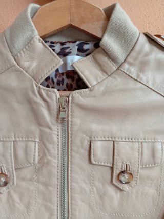 Giubbino pelle donna beige XS