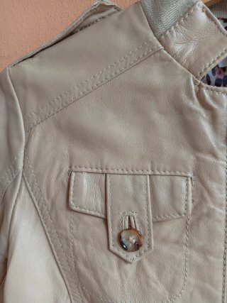 Giubbino pelle donna beige XS