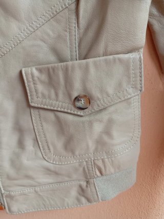 Giubbino pelle donna beige XS