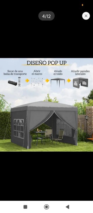 Carpa Plegable Jardín Gris