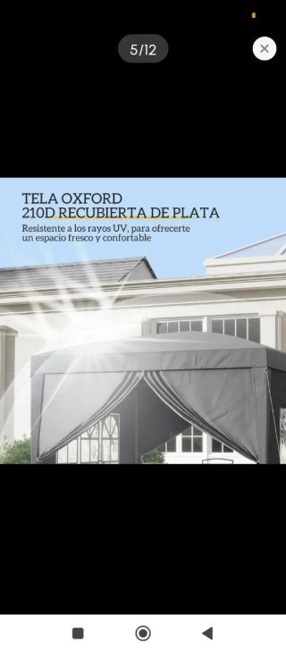 Carpa Plegable Jardín Gris