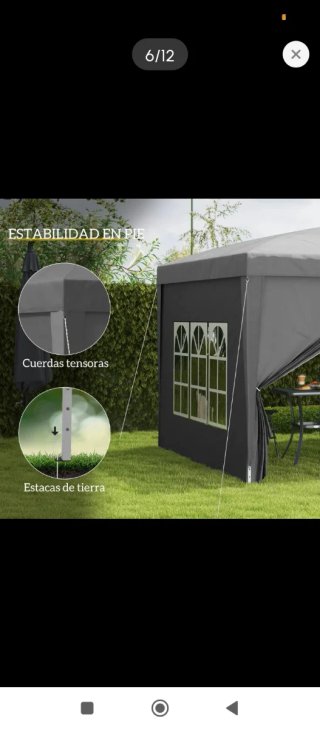 Carpa Plegable Jardín Gris