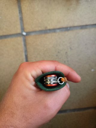 Funda de cuero verde