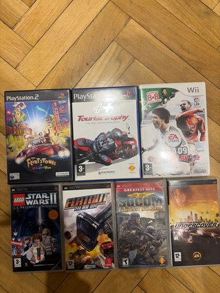 Lote 7 Cajas Vacías PSP, PS2 y Wii