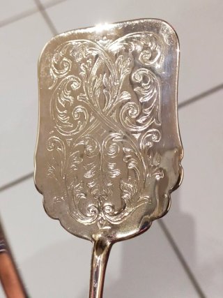 Pinza da portata in metallo argentato