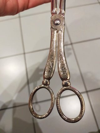 Pinza da portata in metallo argentato