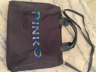 Borsa Pinko Blu con Paillette Multicolori
