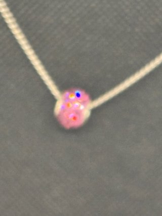 Collar Plata 925 con Charm Cristal Rosa