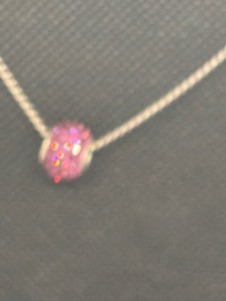 Collar Plata 925 con Charm Cristal Rosa