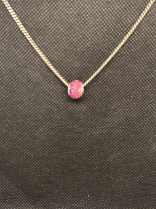 Collar Plata 925 con Charm Cristal Rosa
