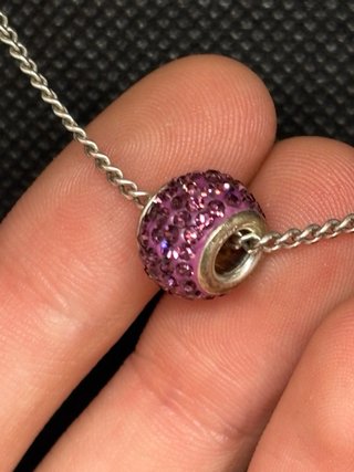Collar Plata 925 con Charm Cristal Rosa