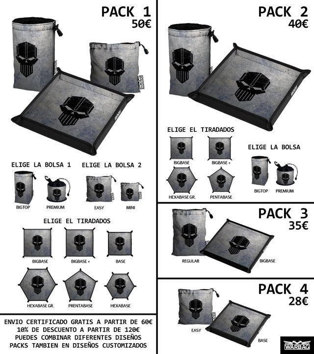 Bolsas y tiradados para GUERREROS DE HIERRO