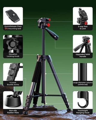 Trípode cámara aluminio 183 cm NUEVO