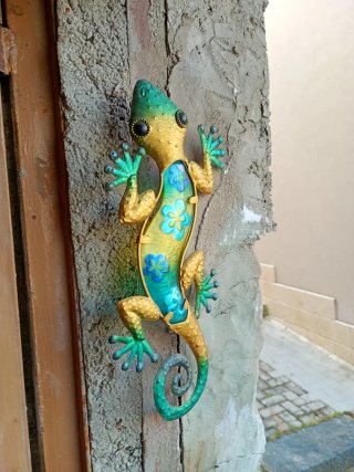 Geco decorativo metallo e vetro